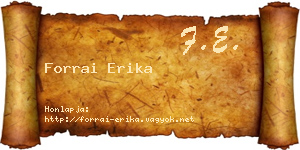 Forrai Erika névjegykártya