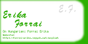 erika forrai business card